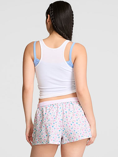 PINK - Cotton Boxy Pajama Shorts, image 2