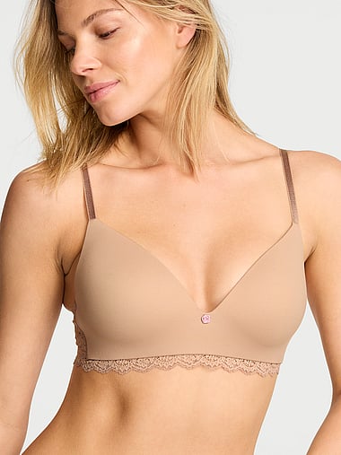 Бра пуш-ап, без косточек, кружево, гладкая ткань — Victoria's Secret