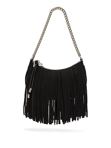 PINK - Crescent Fringe Shoulder Bag, image 1