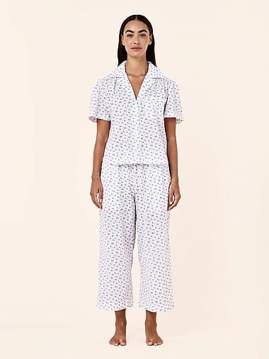 Пижамный комплект Crop, короткий рукав, в горошек — Victoria's Secret
