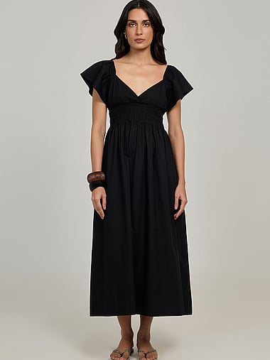dolly mini dress black DOLLY Luxury Black Retro Color Contrast Sleeveless Short Dress-ORLA M / Black main image 1