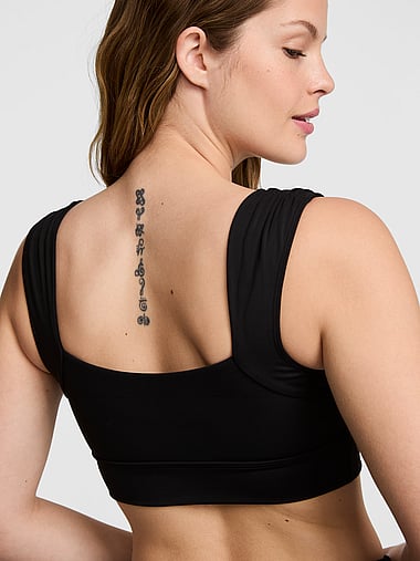 PINK - PINK Relay™ Ruched Cropped Bra Tank, image 2