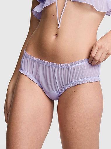 PINK - PINK Wink™ Ruﬄe Cheeky Panty in Mesh, image 1