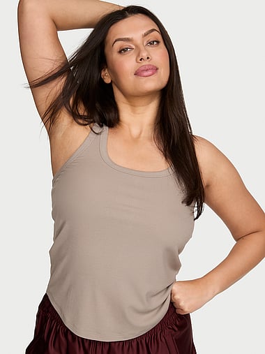 Angel Essentials - VS Iconic Rib Square-Neck Tank Top, image 1