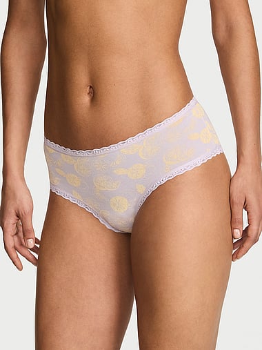 Lace Trim - Cotton Lace-Waist Cheeky Panty, image 1