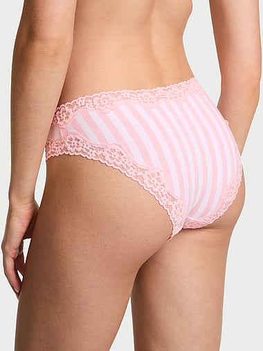 Lace Trim - Cotton Lace-Waist Bikini Panty, image 2