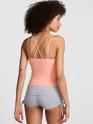 PINK - All-Day Cotton™ Strappy Tank Top, image 2