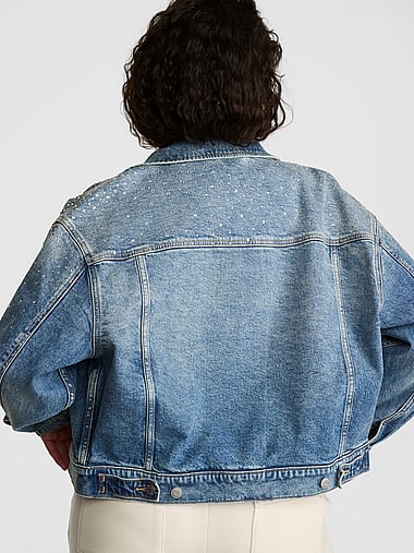 PINK - Denim by PINK Boyfriend Trucker Jacket, image 2