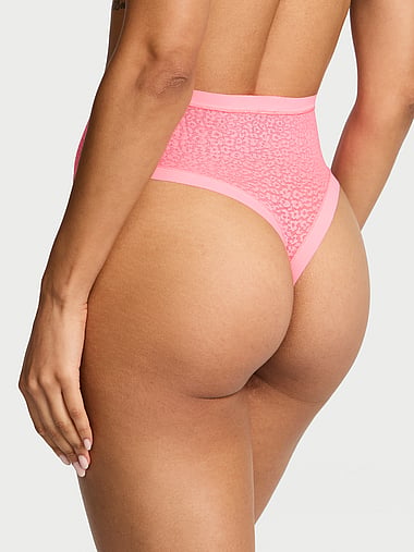 No-Show - No-Show Leopard Lace High-Waist Thong Panty, image 2