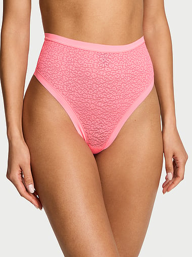 No-Show - No-Show Leopard Lace High-Waist Thong Panty, image 1