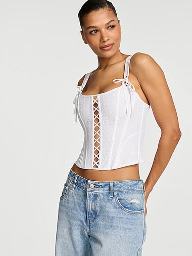 Dream Angels - Lace & Cotton Corset Top, image 1