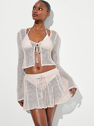 Victoria's Secret Swim - Beachwear Crochet Flare Mini Skirt, image 1