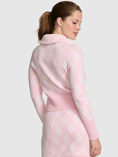 PINK | Elle Jacquard Knit Cardigan, image 2