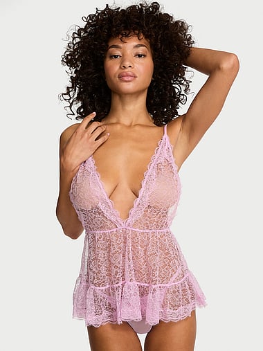 Комплект белья Tease, глубокий вырез, кружево — Victoria's Secret