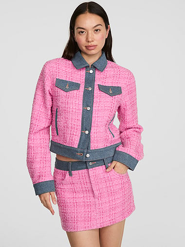 PINK | Elle Denim Tweed Skirt, image 2