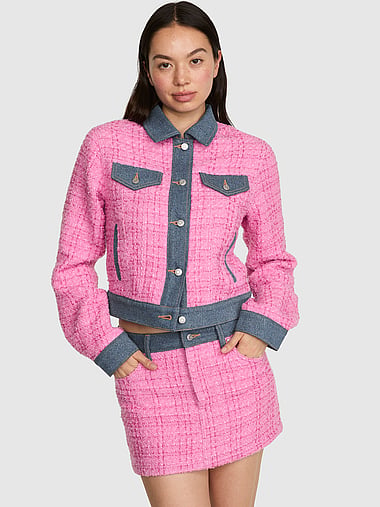 PINK | Elle Denim Tweed Jacket, image 1
