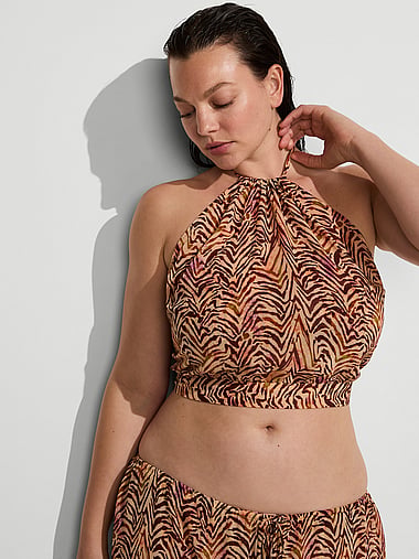 Верх бикини Beachwear, полупрозрачная ткань, жатая ткань — Victoria's Secret