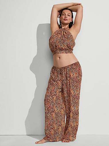Victoria's Secret Swim - Beachwear Sheer Crinkle Wide-Leg Pant, image 1