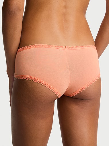 Lace Trim - Cotton Lace-Waist Cheeky Panty, image 2