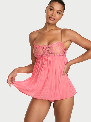 Dream Angels - Dare to Dream Lace Pleated Babydoll Set, image 1