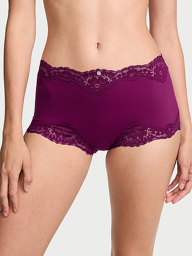 Dream Angels - Lace-Trim Boyshort Panty, image 1