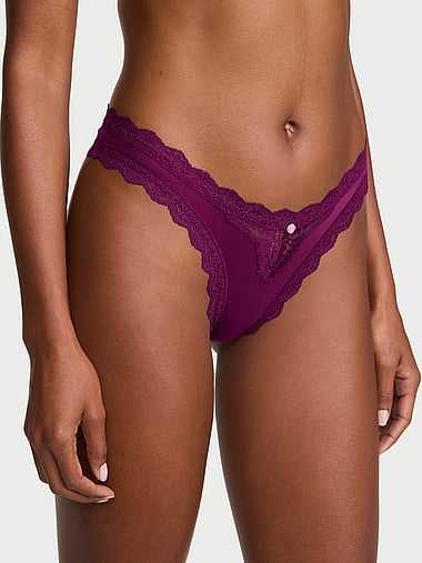 Dream Angels - Lace-Trim Brazilian Panty, image 1