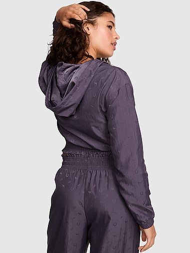 PINK - Logo Jacquard Smocked Hooded Jacket, image 2