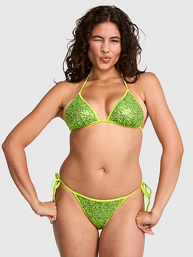 PINK | Elle - PINK | Elle Sequin Side-Tie Cheeky Bikini Bottom, image 2