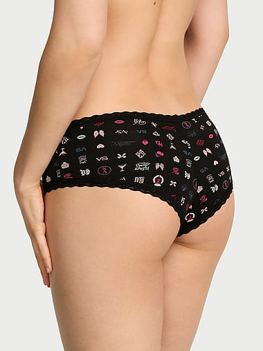 Lace Trim - Cotton Lace-Waist Cheeky Panty, image 2