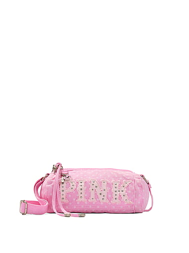 PINK - Canvas Rolled Duffle Shoulder Bag, image 1