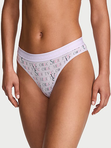 Cotton - Logo Cotton Thong Panty, image 1