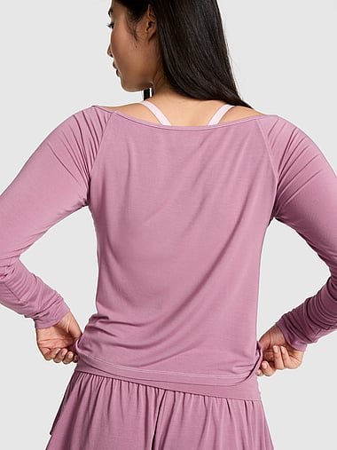 PINK - 24/7 Lounge Modal Off-The-Shoulder Top, image 2