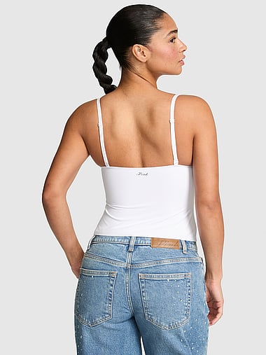 PINK - Marshmallow Lightly Lined Wireless Comfy Cami in Smooth, image 2