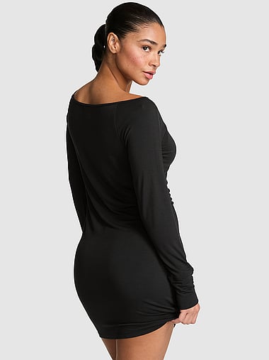 PINK - 24/7 Lounge Modal Oﬀ-The-Shoulder Dress, image 2