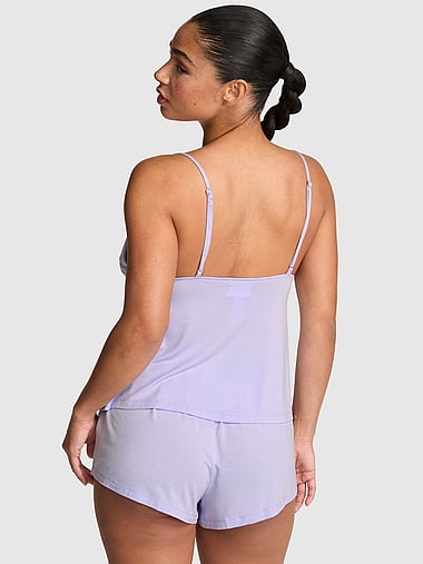 PINK - GRWPINK™ Modal Lace-Trim Flyaway Cami & Shorts Pajama Set, image 2