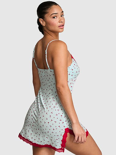 PINK - GRWPINK™ Modal Lace-Trim Slip Dress, image 2