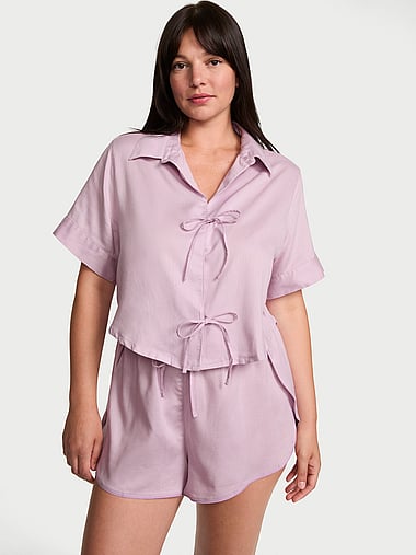 Victoria's Secret - Modal-Cotton Tie-Front Short Pajama Set, image 1