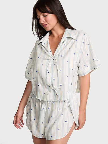 Пижамный комплект, узел спереди, хлопок, модал — Victoria's Secret