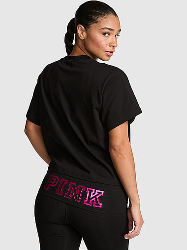 PINK | Elle Campus Cotton™ Cropped Tee, image 2
