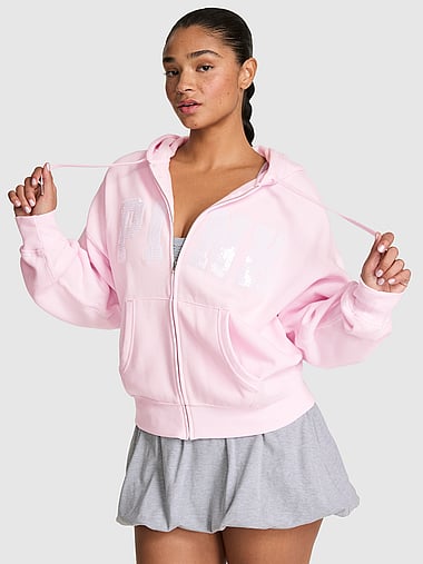 PINK - Campus Fleece™ Full-Zip Hoodie, image 1
