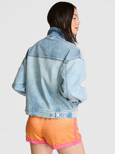 PINK - Denim by PINK Boyfriend Trucker Jacket, image 2