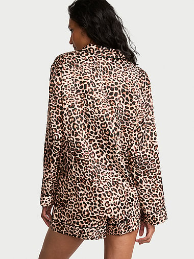 Victoria's Secret - Signature Satin Long-Sleeve Short Pajama Set, image 2