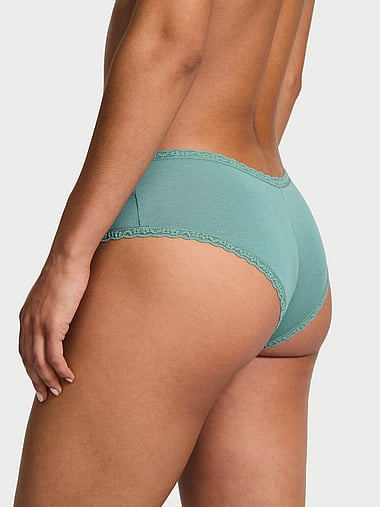 Lace Trim - Cotton Lace-Waist Cheeky Panty, image 2
