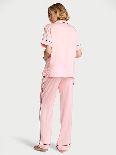 Victoria's Secret - Signature Satin Short-Sleeve Long Pajama Set, image 2