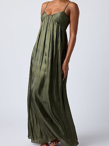 victoria secret green dress 90s Victoria's Secret Emerald Green Tassel Slip With Sheer Inserts for a Touch of Elegance/floral Print / Size: Medium / Gently Worn