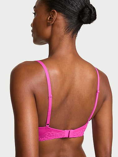 The T-shirt - Cotton Shadow Stripe Lace-Trim Lightly Lined Wireless Bra, image 2