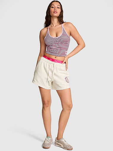 PINK - Campus Fleece™ Roll-Down Shorts, image 1