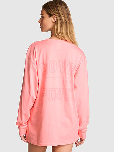 PINK - Campus Cotton™ Long-Sleeve Tee, image 2