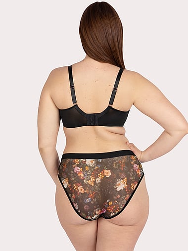 Curvy Couture - Sheer Mesh High-Leg Brief Panty, image 2