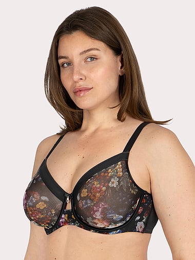 Curvy Couture - Sheer Mesh Full Coverage Unlined Underwire Bra, image 2